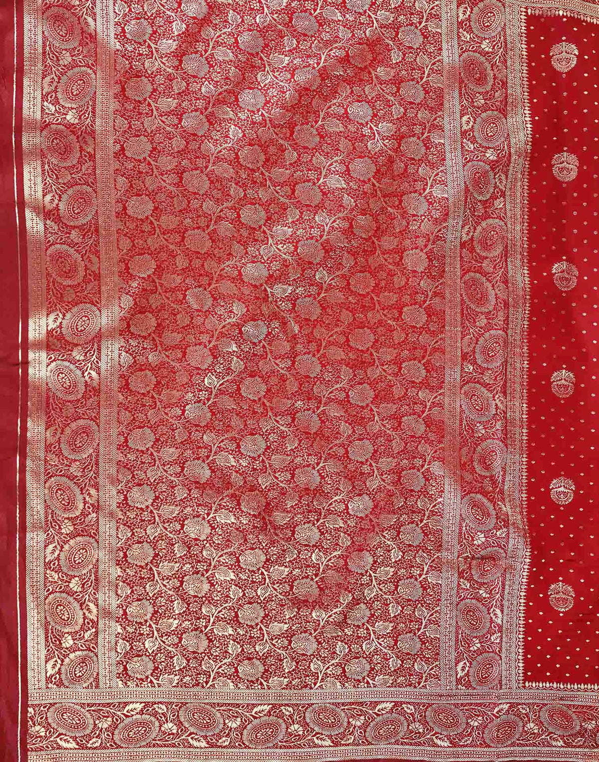 Deep Red Silk Woven Banarasi Saree