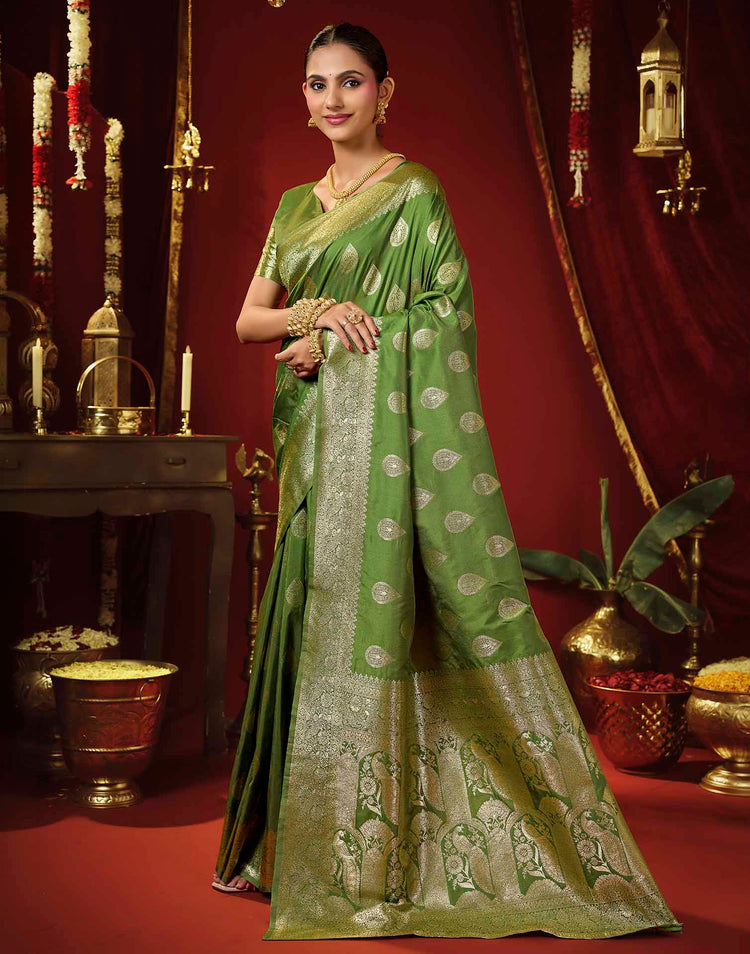 Light Green Silk Woven Banarasi Saree