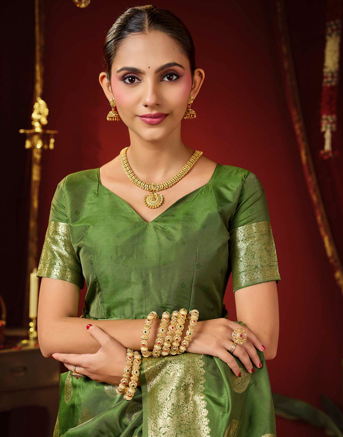 Light Green Silk Woven Banarasi Saree