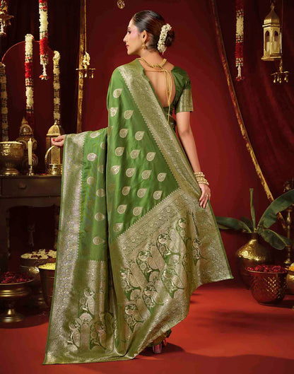 Light Green Silk Woven Banarasi Saree