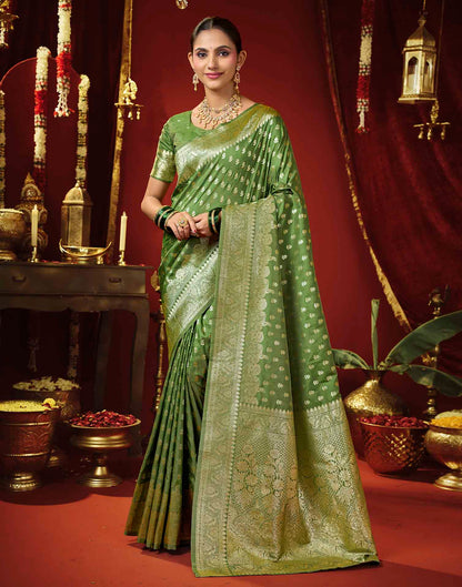Light Green Silk Woven Banarasi Saree