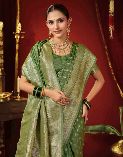 Light Green Silk Woven Banarasi Saree