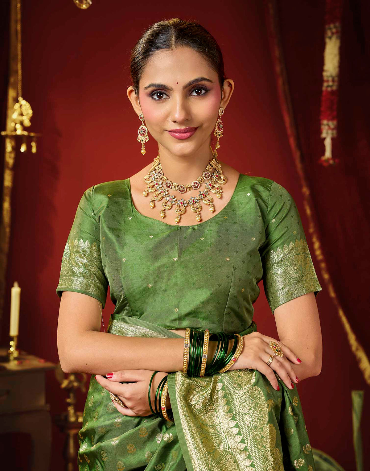 Light Green Silk Woven Banarasi Saree