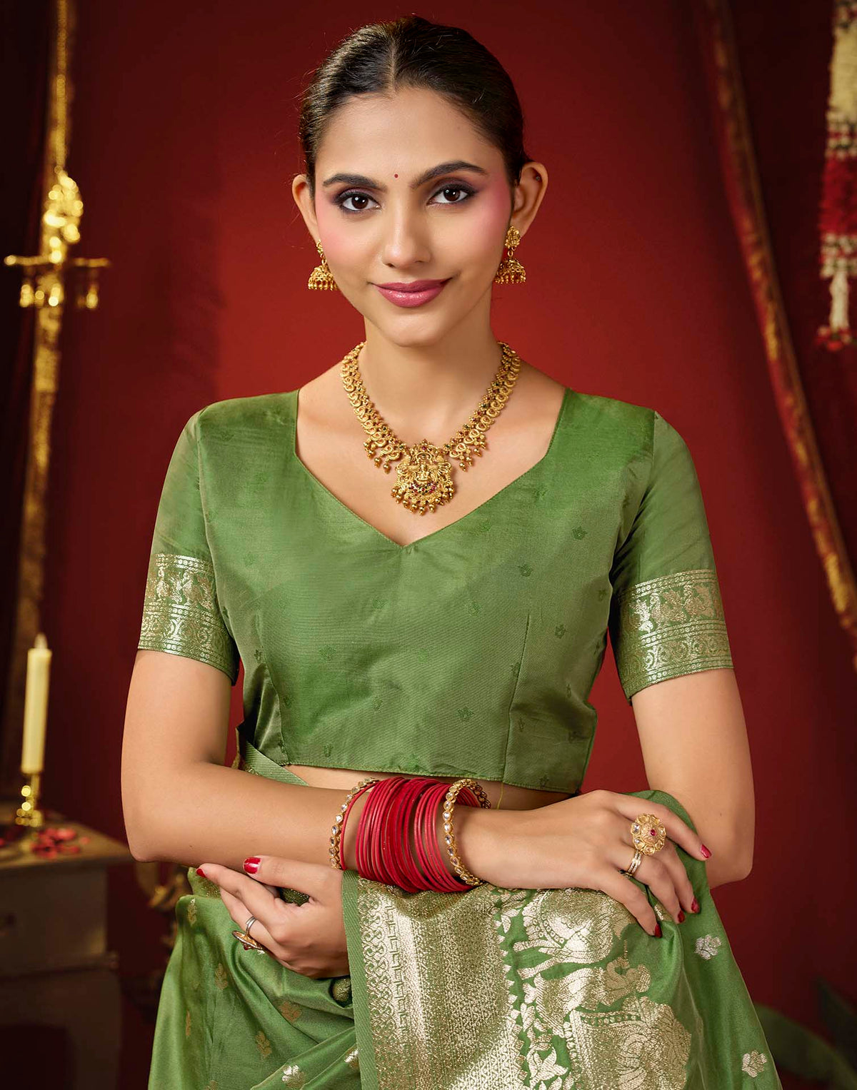 Light Green Silk Woven Banarasi Saree