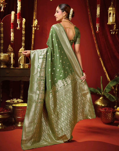 Light Green Silk Woven Banarasi Saree