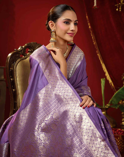 Light Purple Silk Woven Banarasi Saree