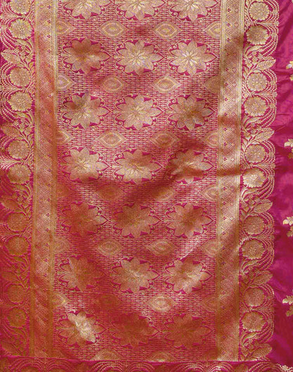 Rani Pink Silk Woven Banarasi Saree