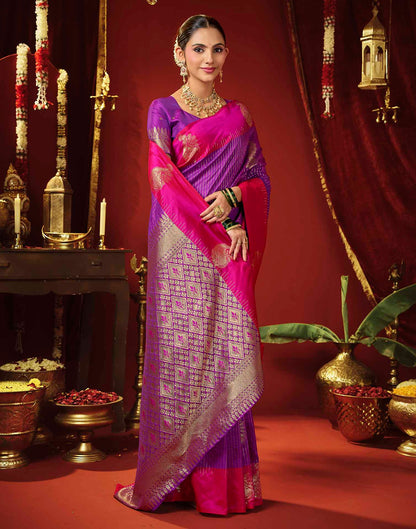 Purple Silk Woven Banarasi Saree