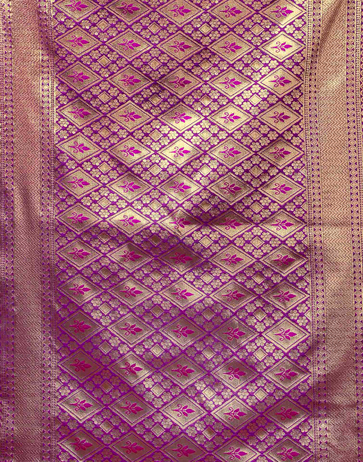Purple Silk Woven Banarasi Saree