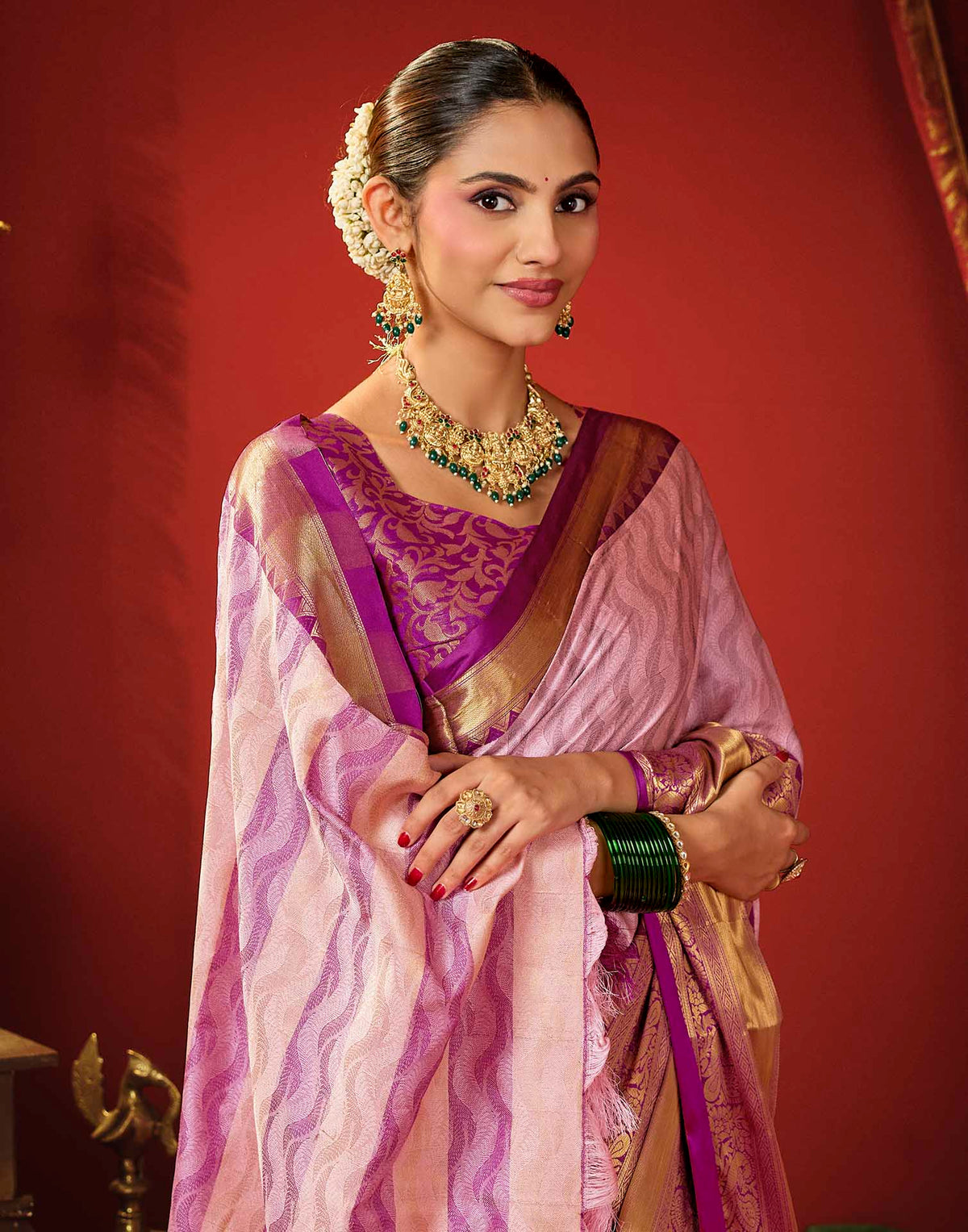 Light Purple Silk Woven Kanjivaram Saree