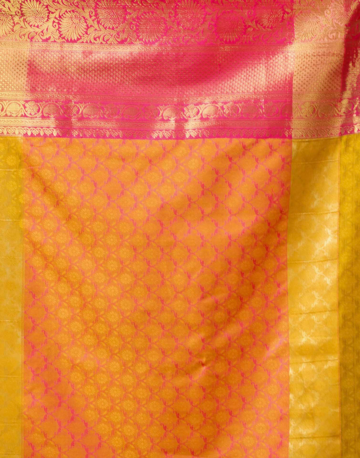 Mustard Yellow Silk Woven Kanjivaram Saree