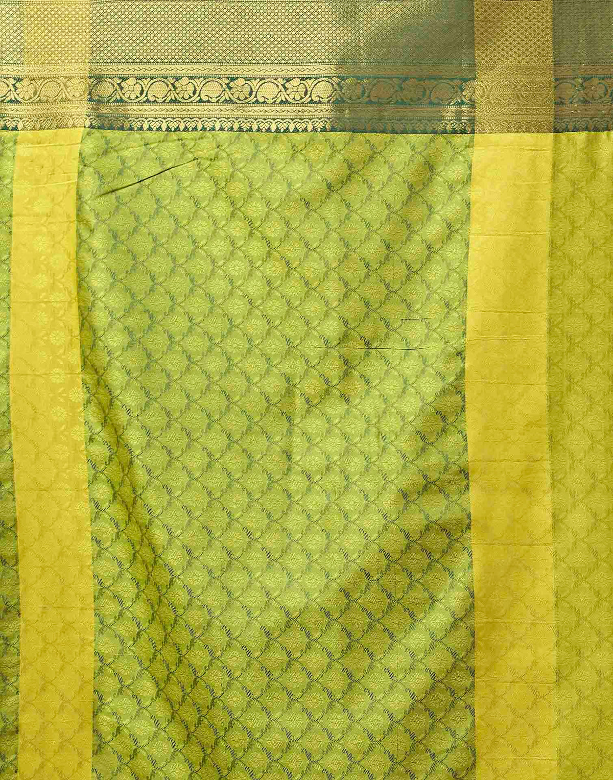 Lime Yellow Silk Woven Kanjivaram Saree