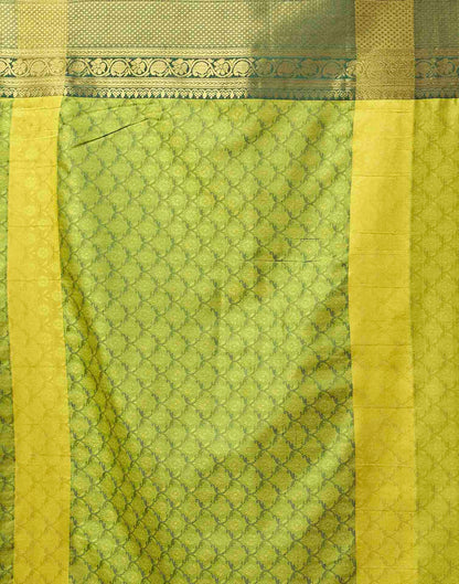 Lime Yellow Silk Woven Kanjivaram Saree
