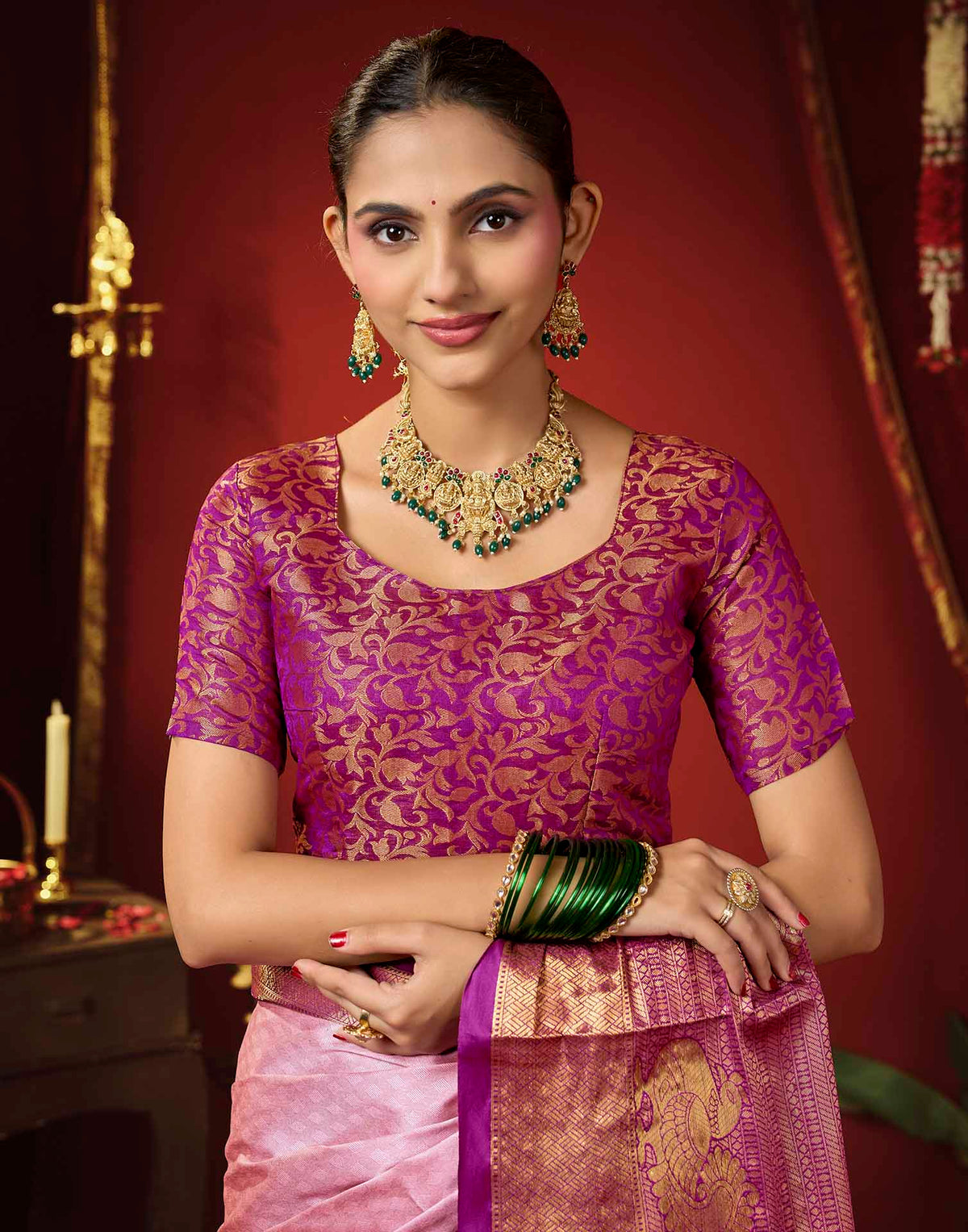 Light Purple Silk Woven Kanjivaram Saree