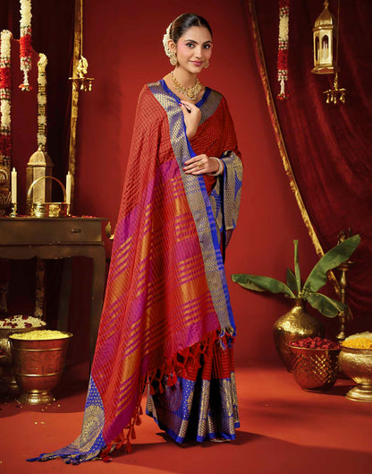 Red Silk Woven Kanjivaram Saree