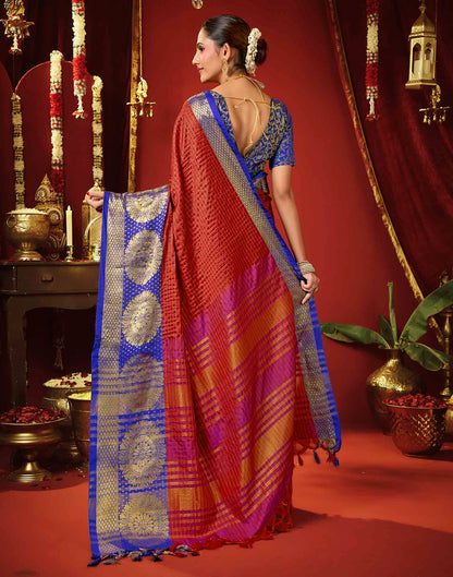 Red Silk Woven Kanjivaram Saree