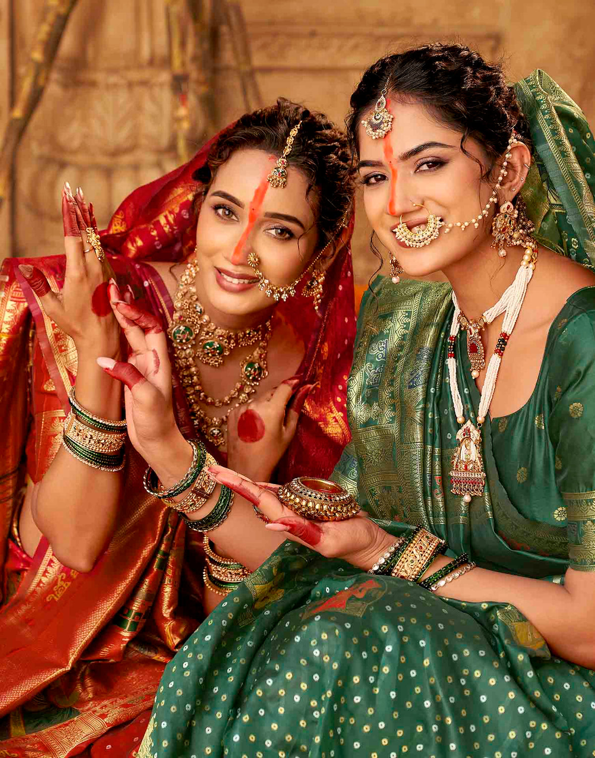 Dark Green Silk Woven Banarasi Saree
