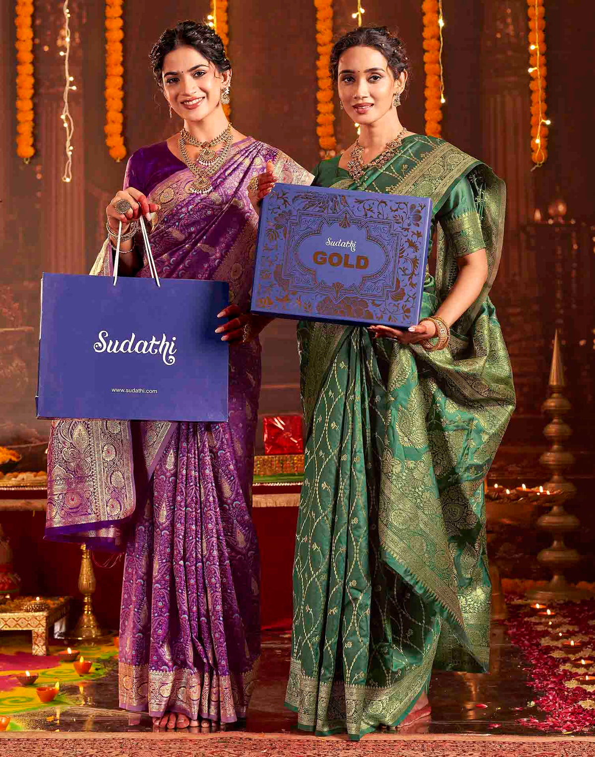 Dark Purple Silk Woven Banarasi Saree