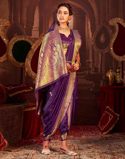Royal Purple Cotton Woven Saree
