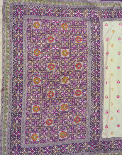 Crean Silk Woven Banarasi Saree
