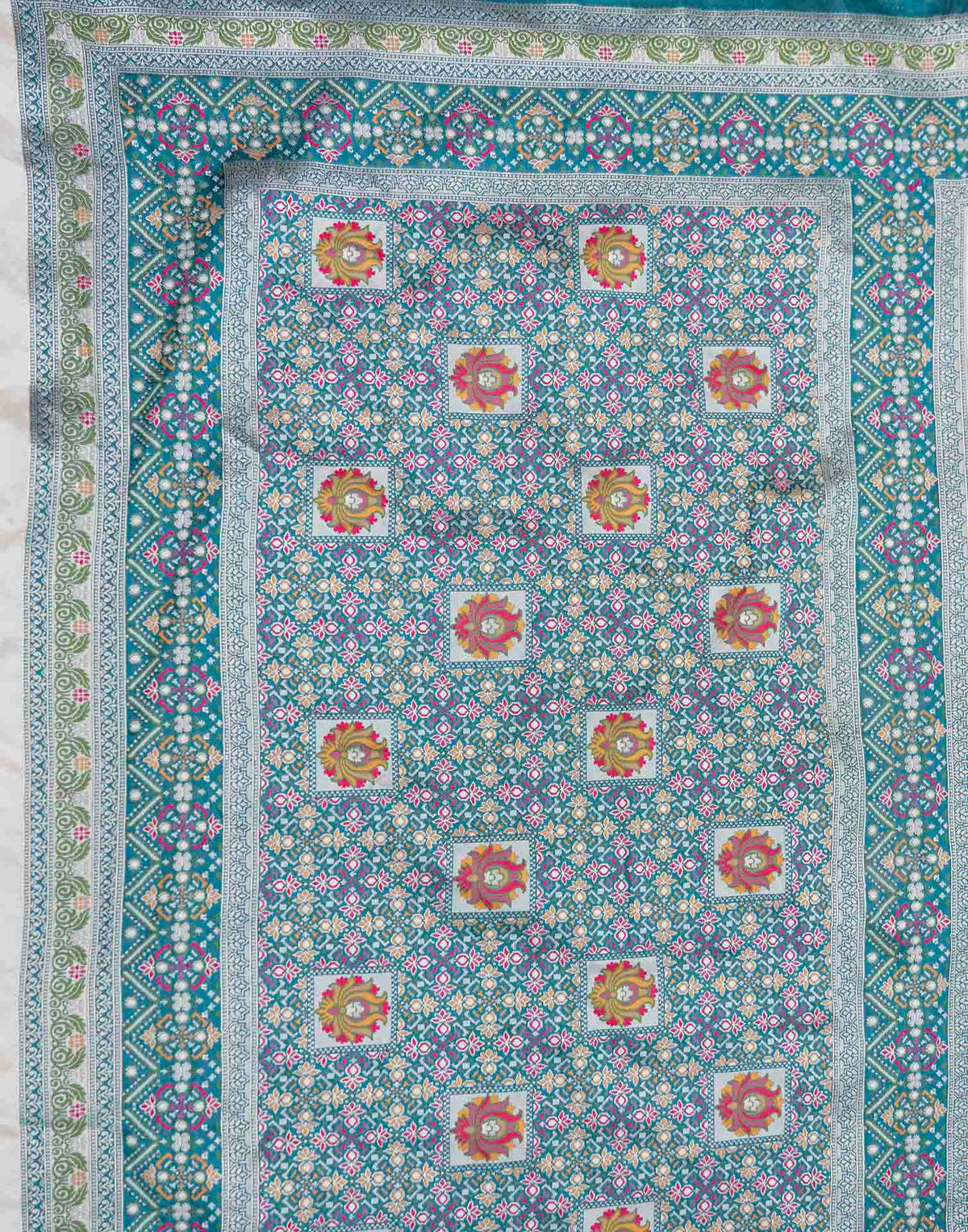 Crean Silk Woven Banarasi Saree