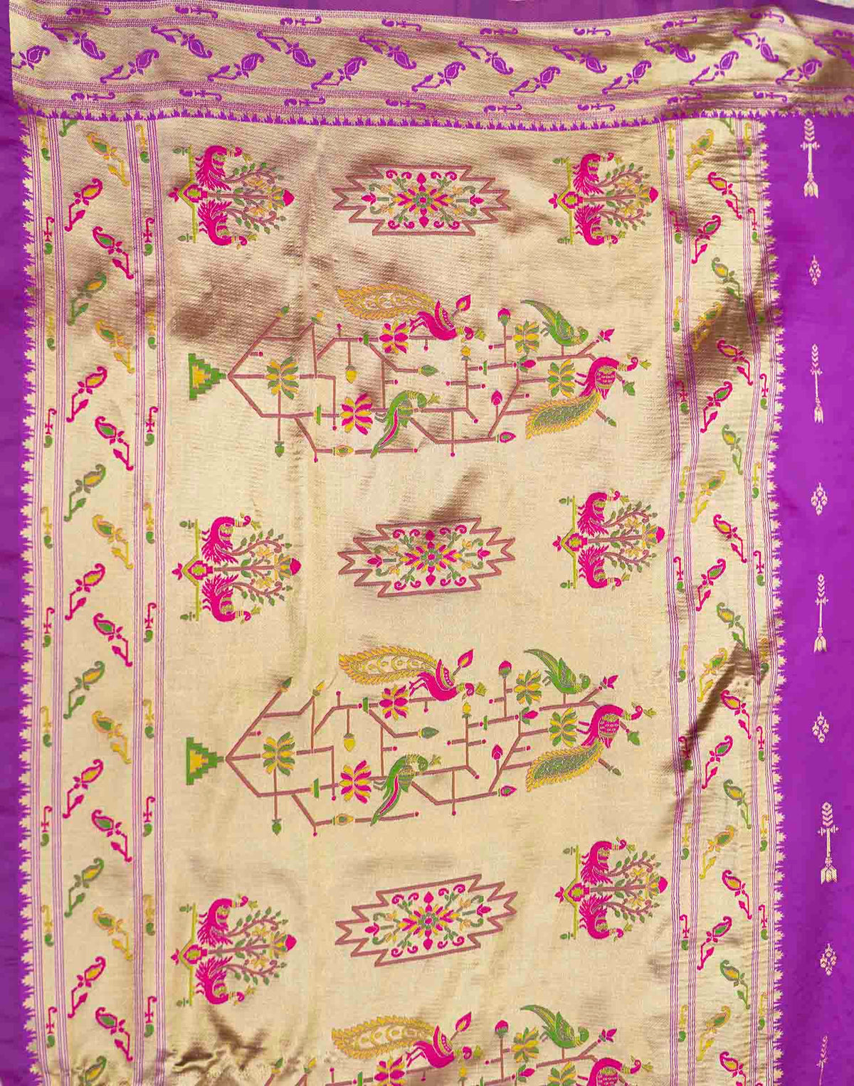 Purple Silk Woven Paithani Saree