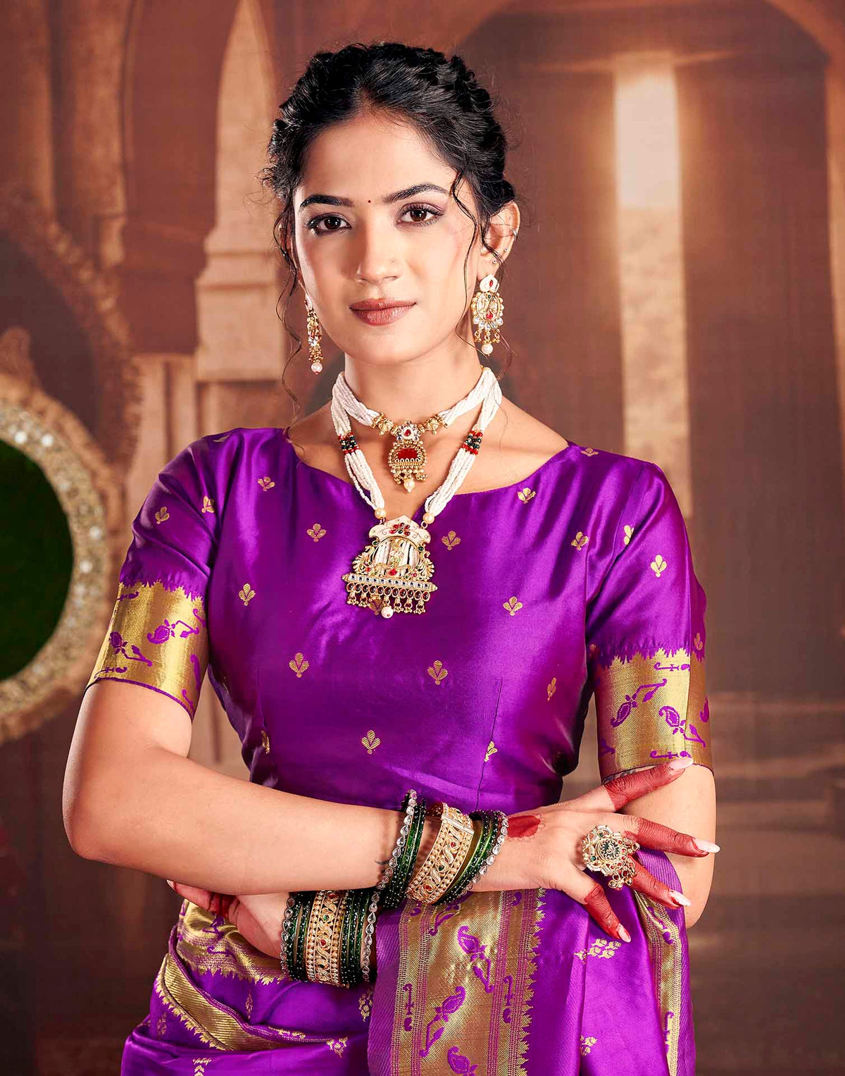 Purple Silk Woven Paithani Saree