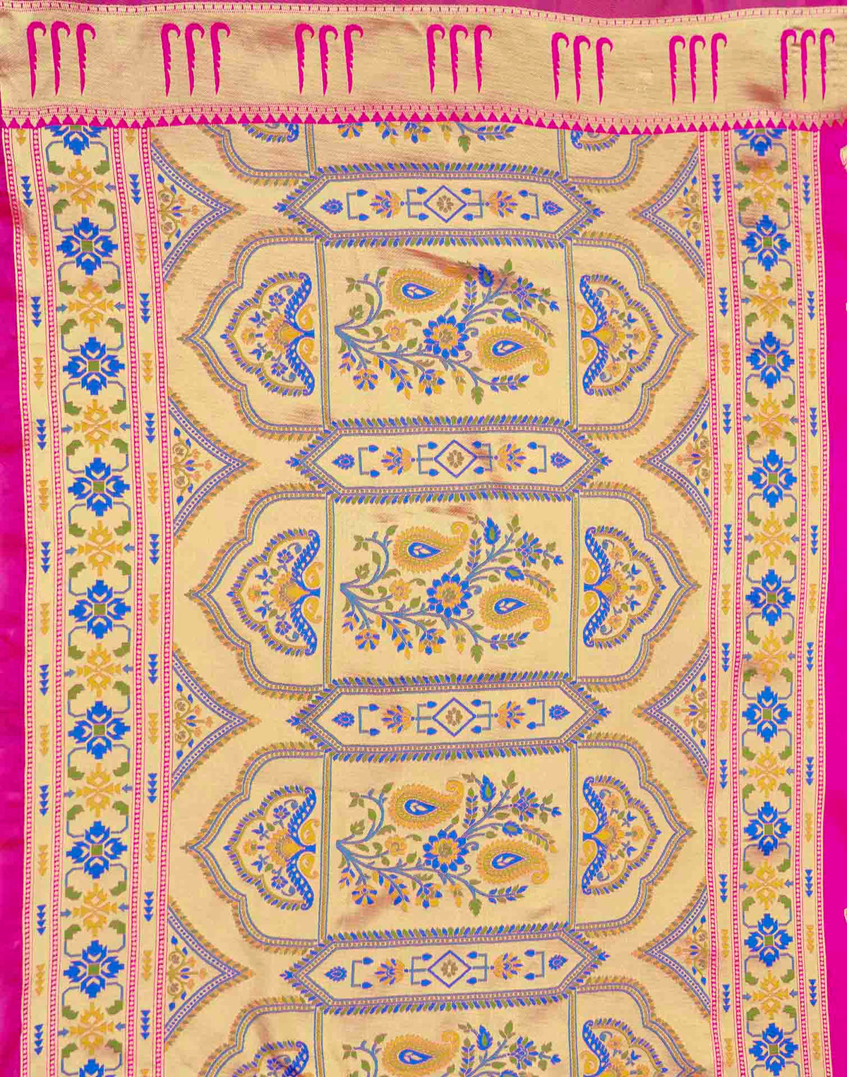 Magenta Silk Woven Paithani Saree