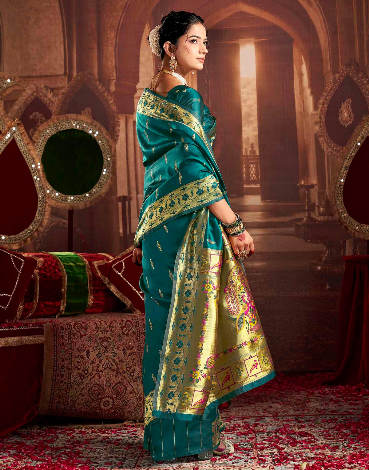 Blue Silk Woven Paithani Saree