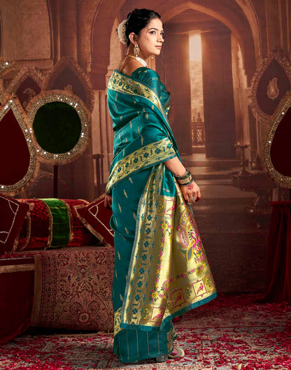 Blue Silk Woven Paithani Saree