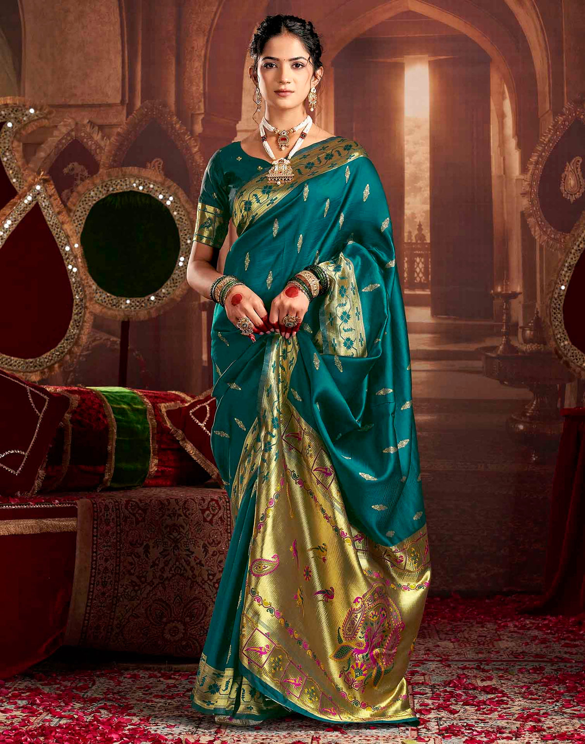 Blue Silk Woven Paithani Saree
