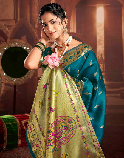Blue Silk Woven Paithani Saree