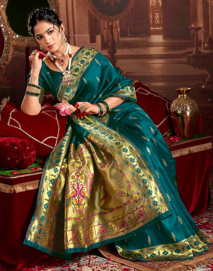 Blue Silk Woven Paithani Saree
