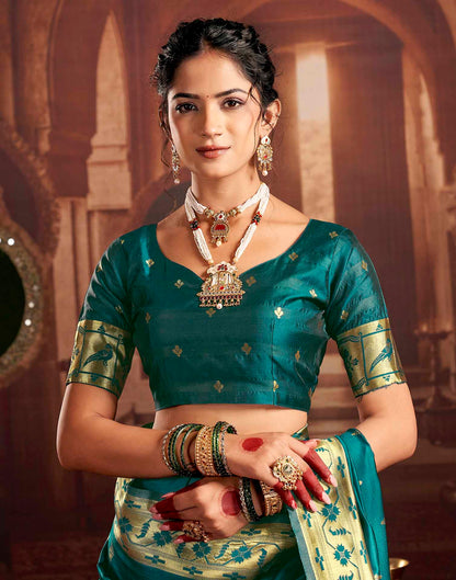Blue Silk Woven Paithani Saree