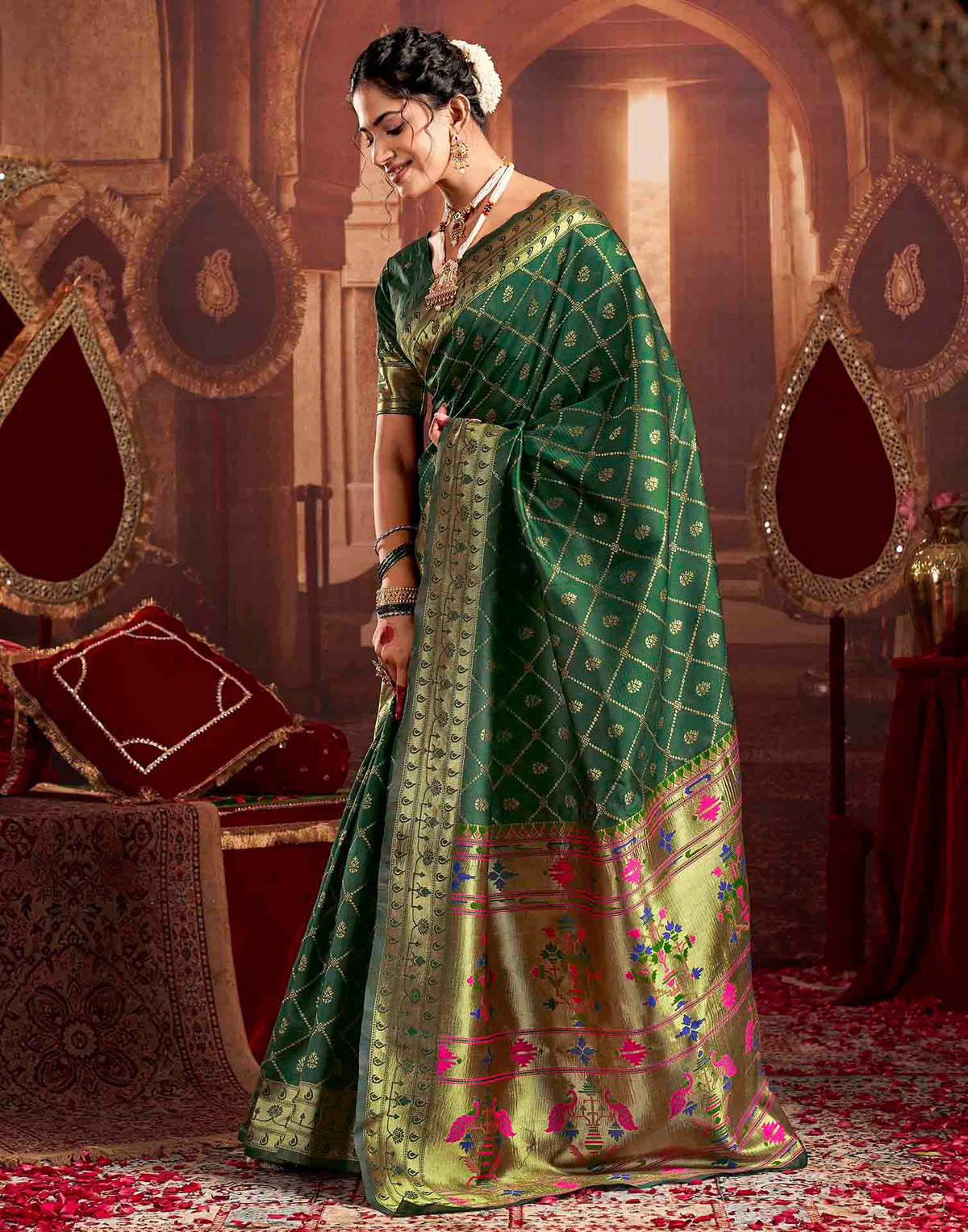 Green Silk Woven Paithani Saree