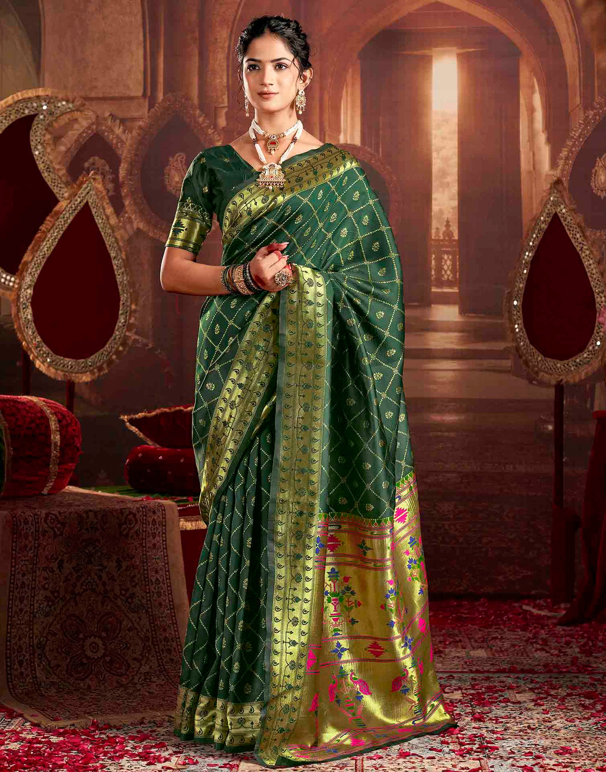 Green Silk Woven Paithani Saree