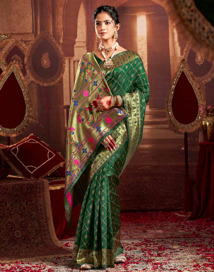 Green Silk Woven Paithani Saree