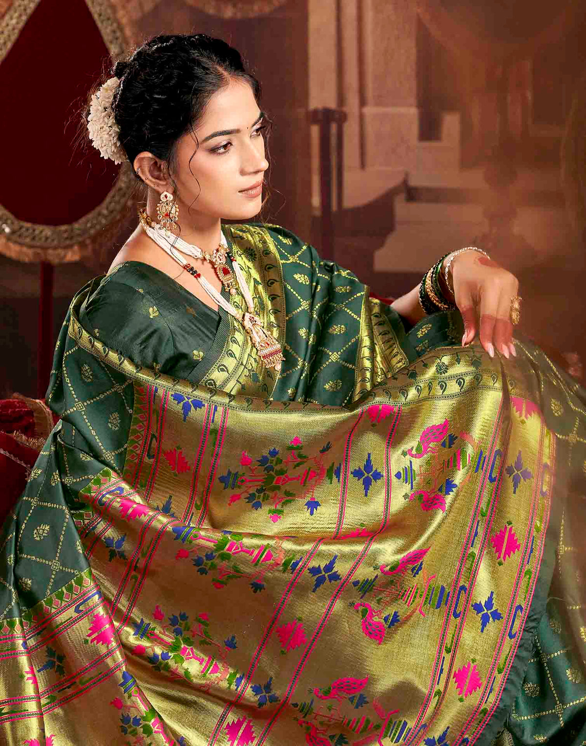 Green Silk Woven Paithani Saree