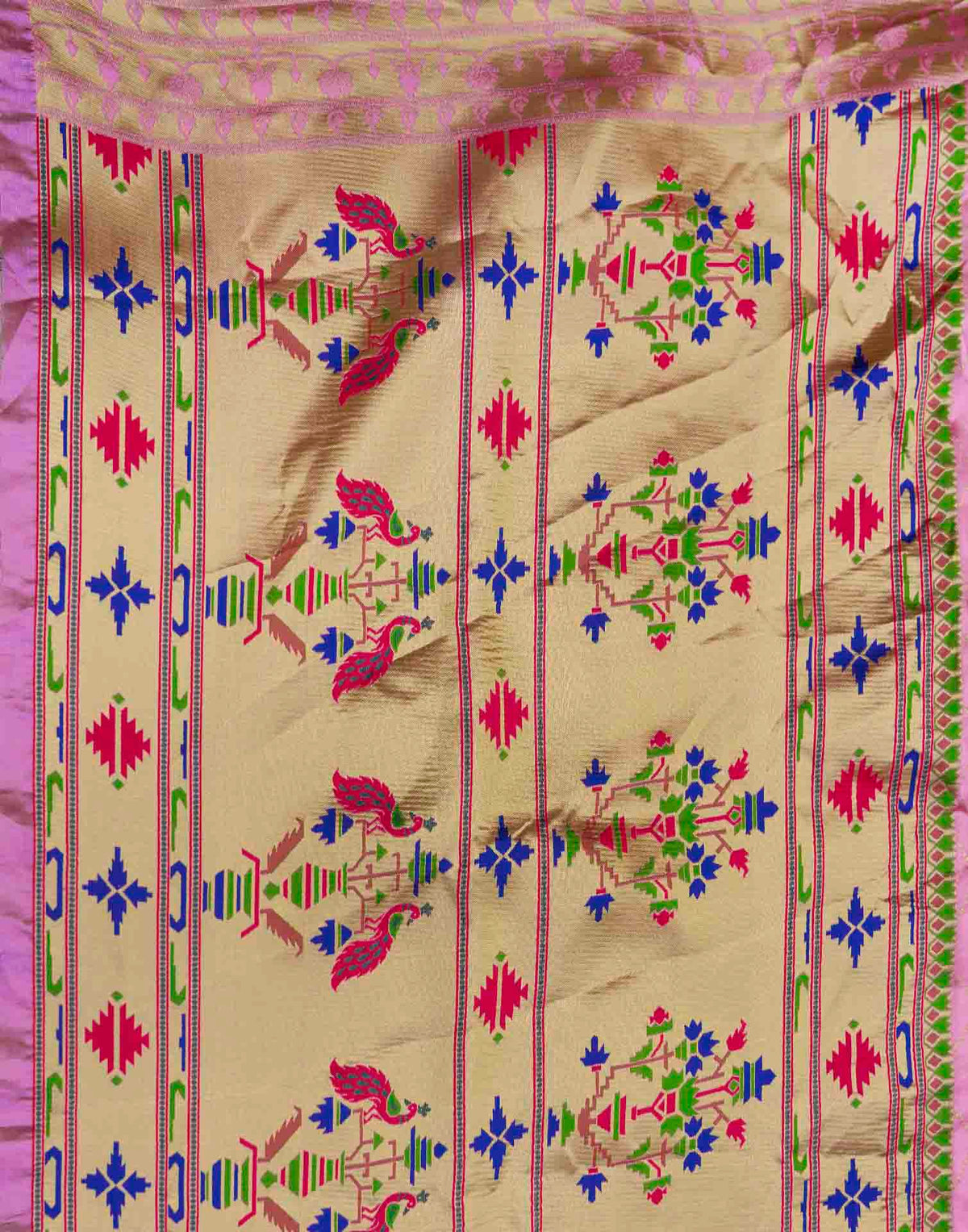 Orchid Pink Silk Woven Paithani Saree