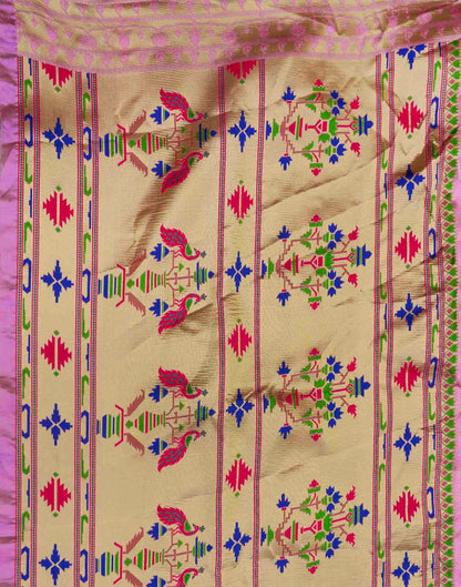 Orchid Pink Silk Woven Paithani Saree