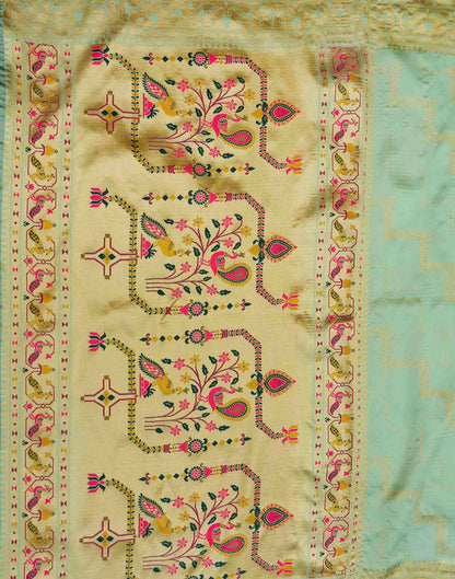 Pista Green Silk Woven Paithani Saree