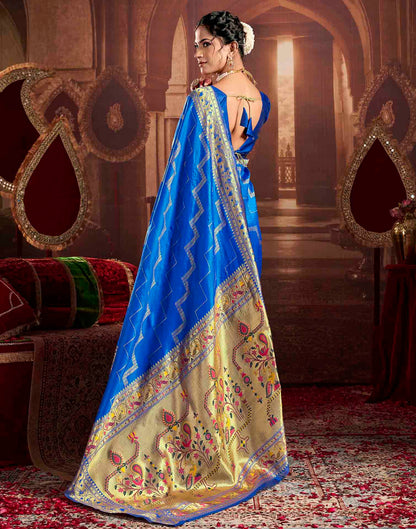 Royal Blue Silk Woven Paithani Saree