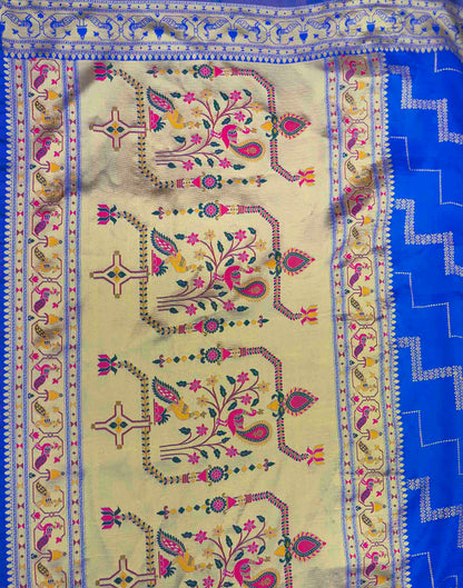 Royal Blue Silk Woven Paithani Saree