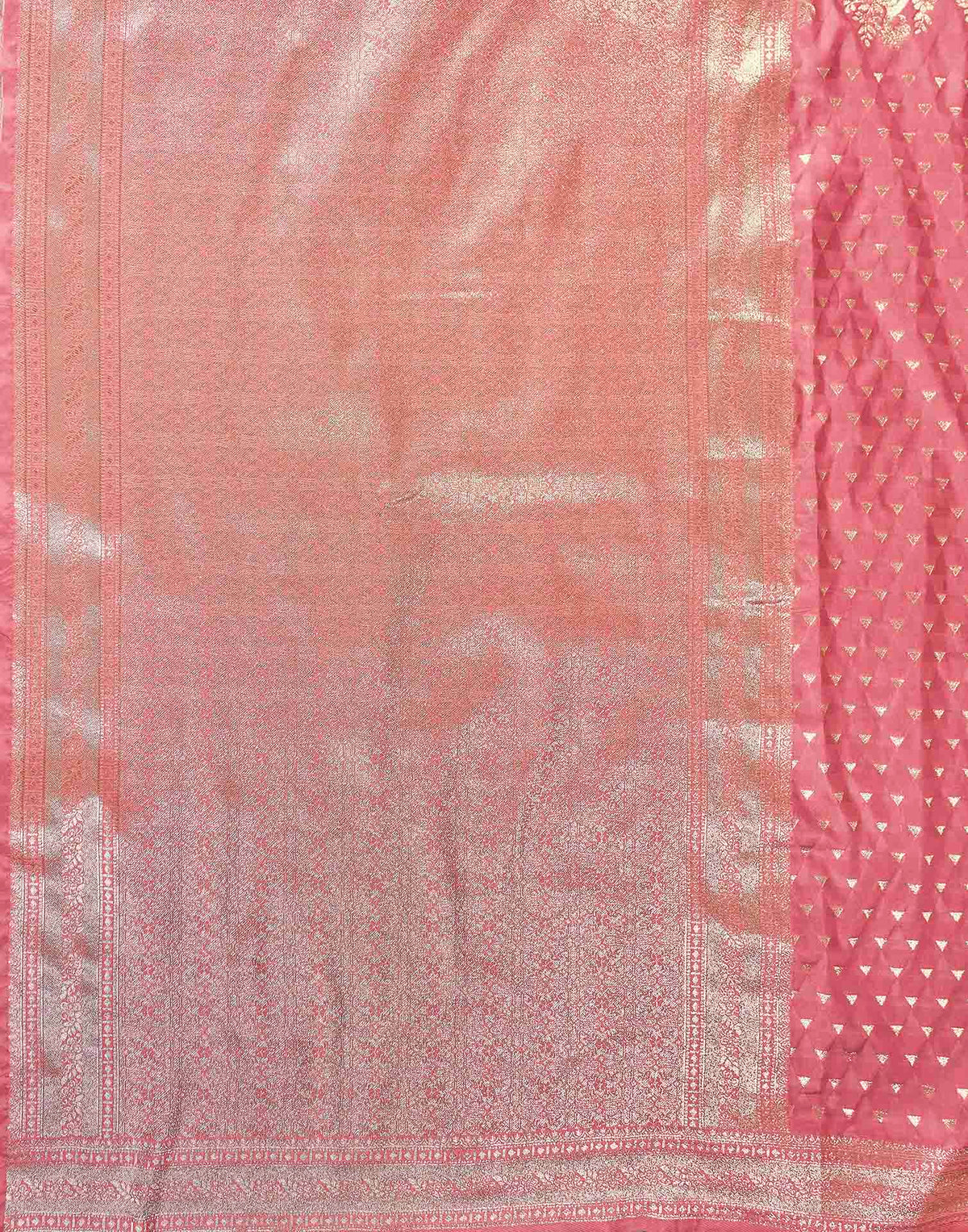 Dusty Rose Pink Silk Woven Banarasi Saree