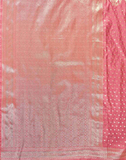 Dusty Rose Pink Silk Woven Banarasi Saree