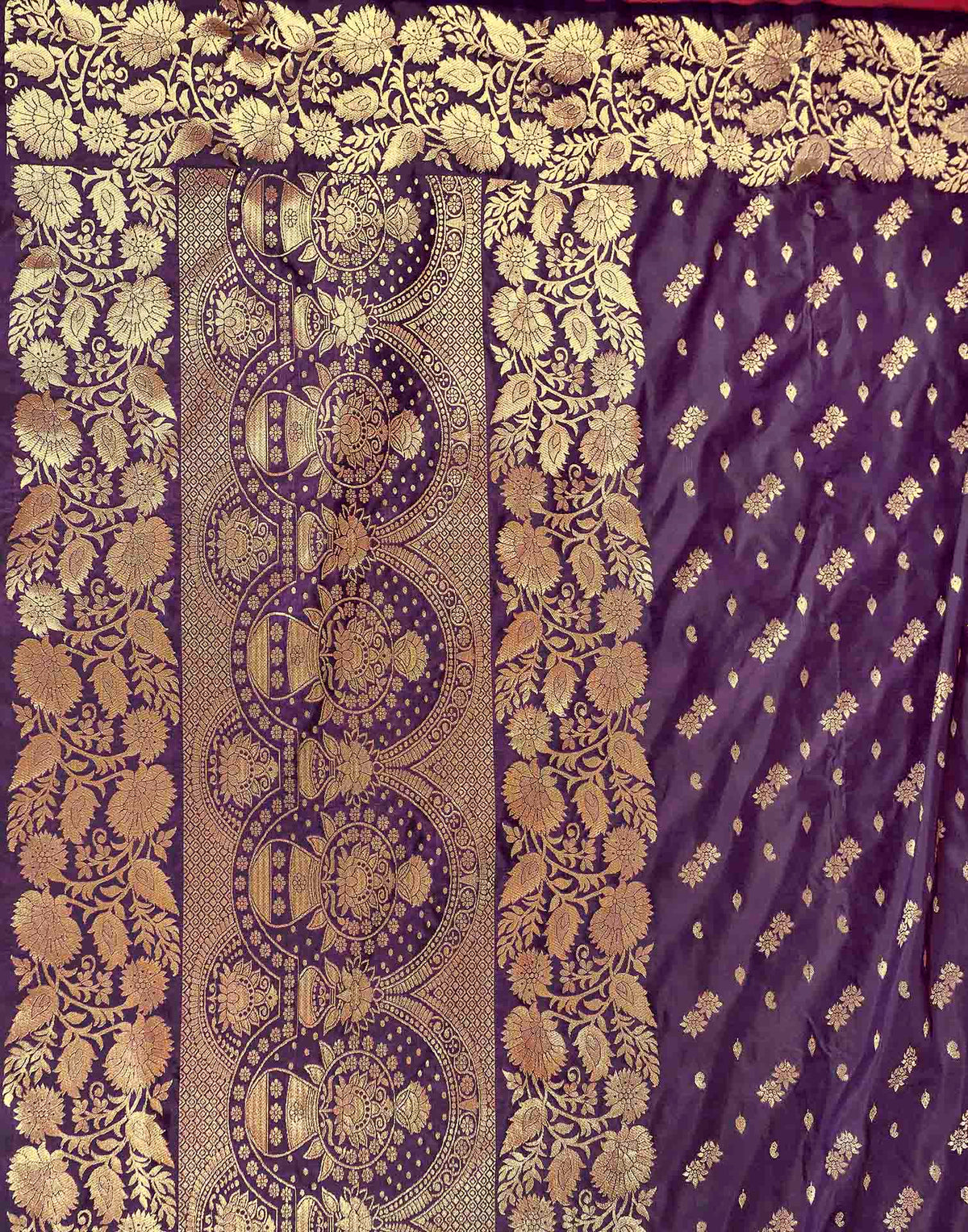 Deep Purple Silk Woven Banarasi Saree