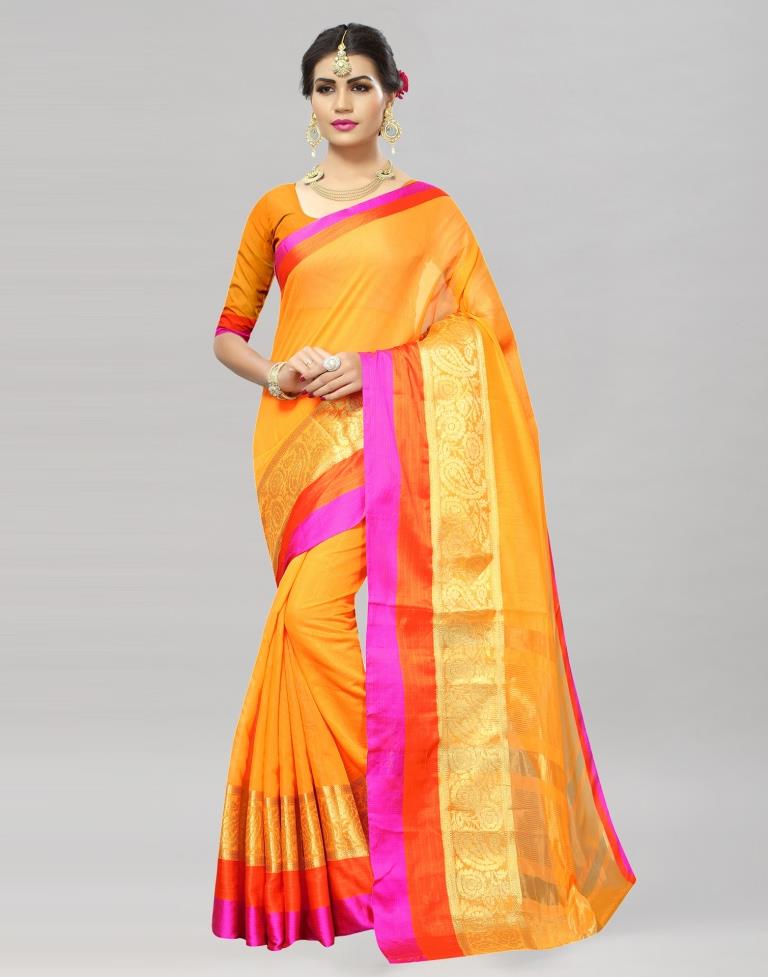 Yellow Chanderi Silk Saree | Sudathi