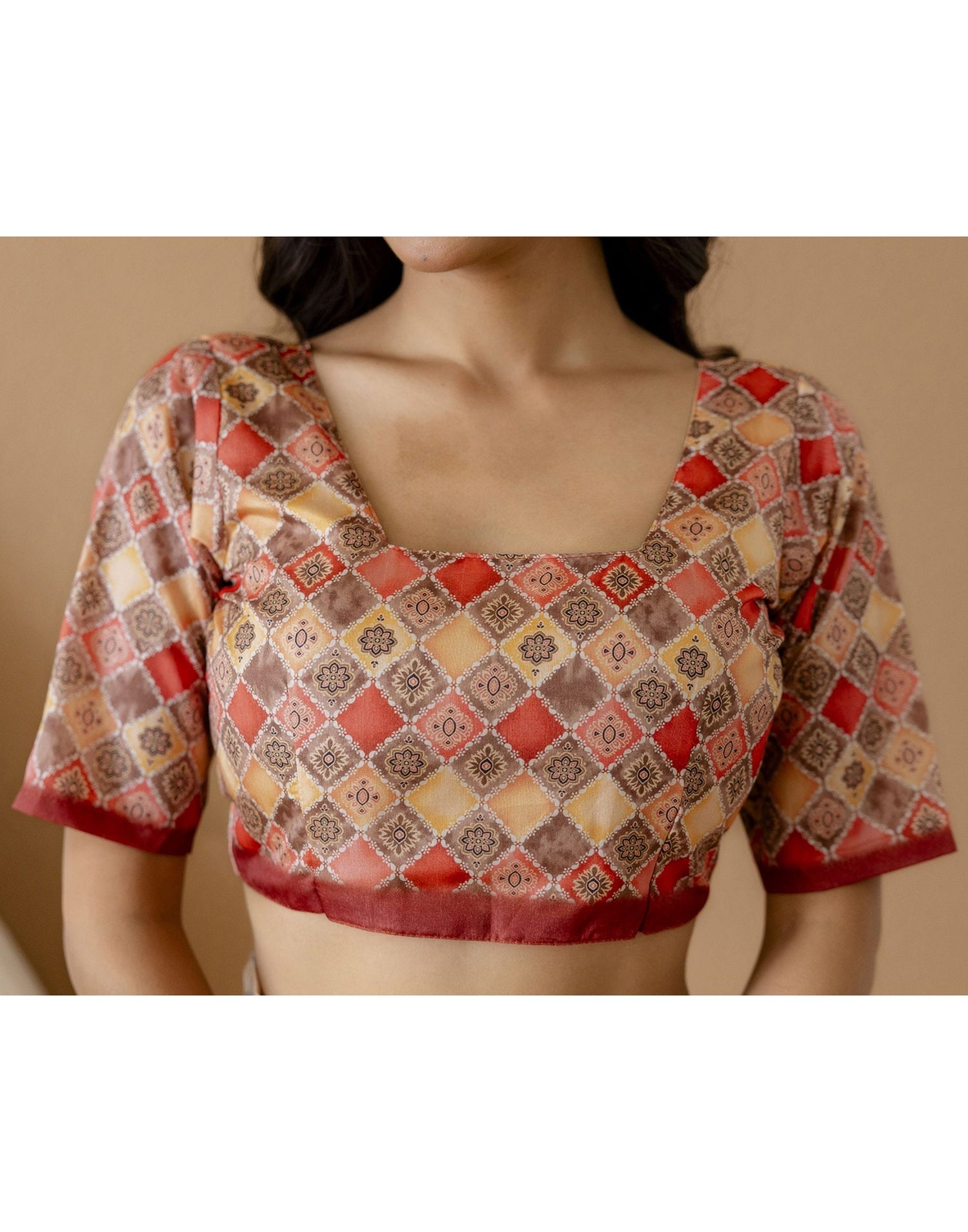 Ready To Wear Beige Silk Printed Saree