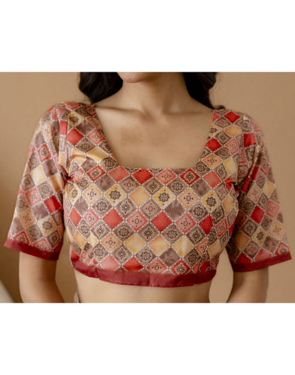 Ready To Wear Beige Silk Printed Saree