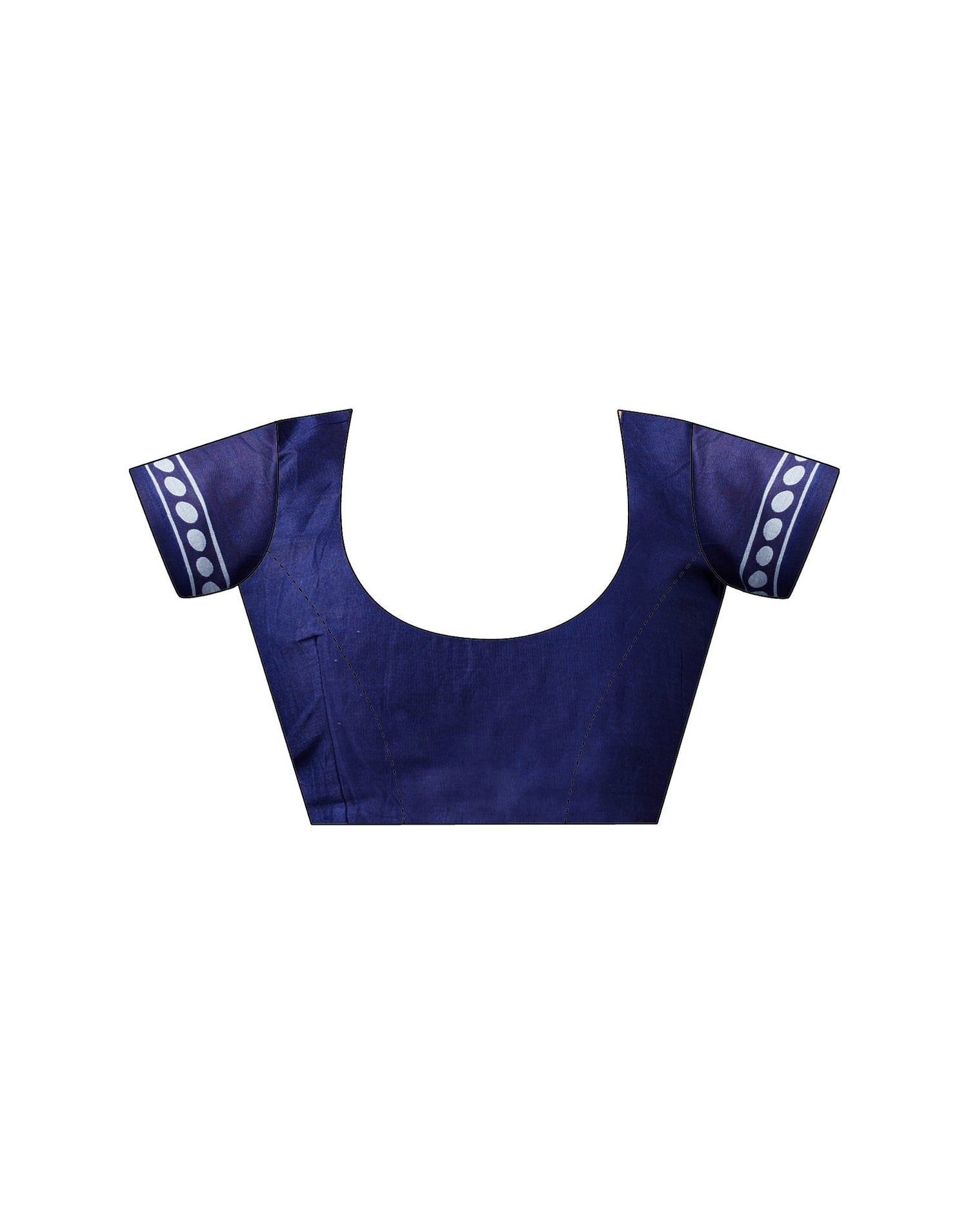 Ready To Wear Navy Blue Cotton Printed Saree